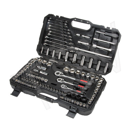 120-Piece 1/4", 3/8" and 1/2" Drive S.A.E./Metric Socket and Wrench Set